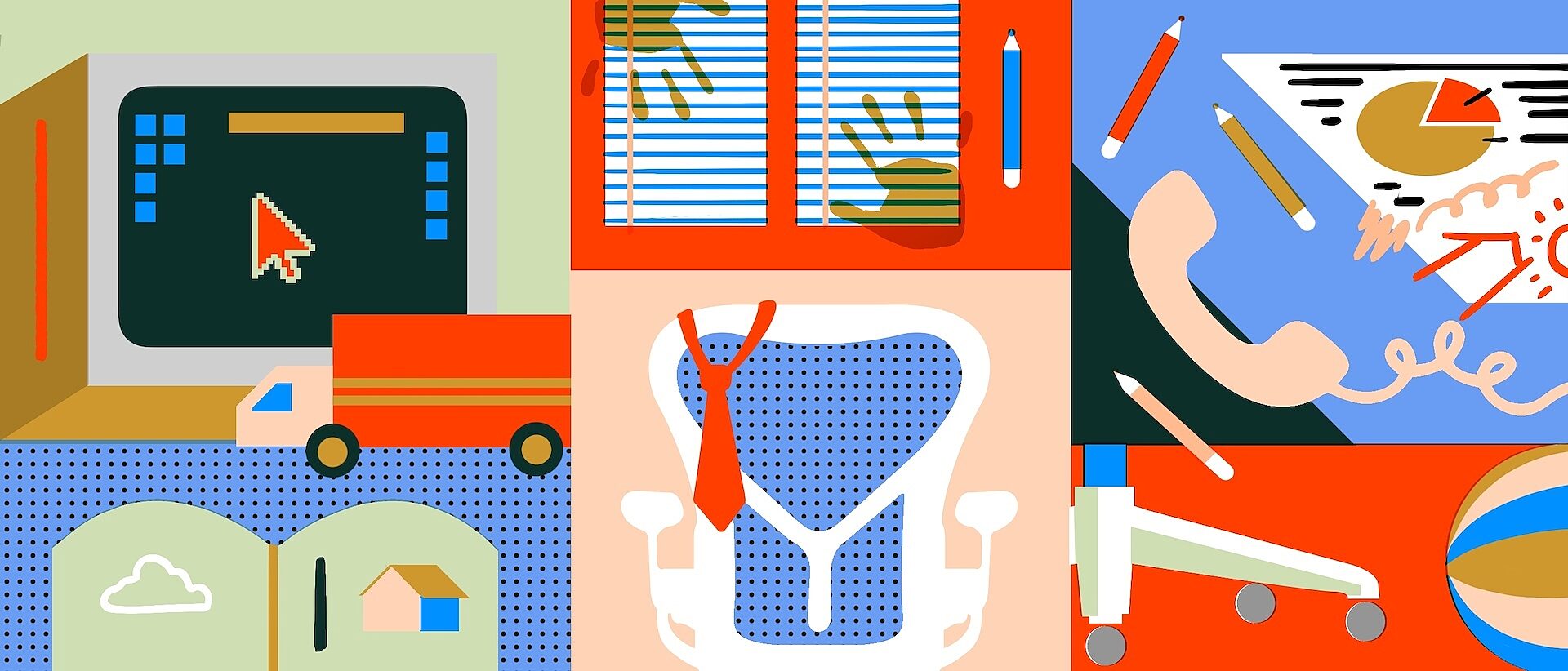 colorful display of digital office settings
