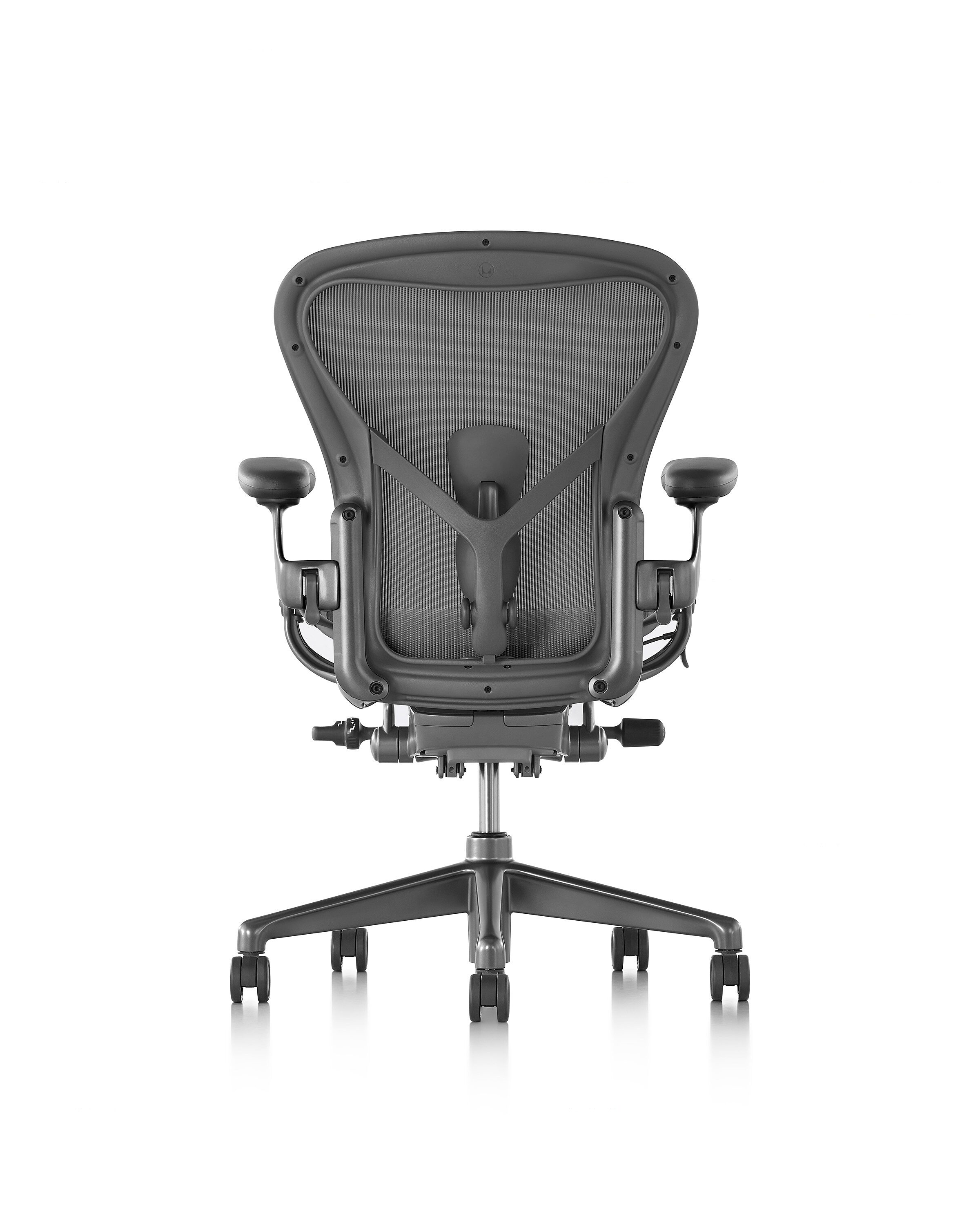 rear view of graphite Aeron task chair
