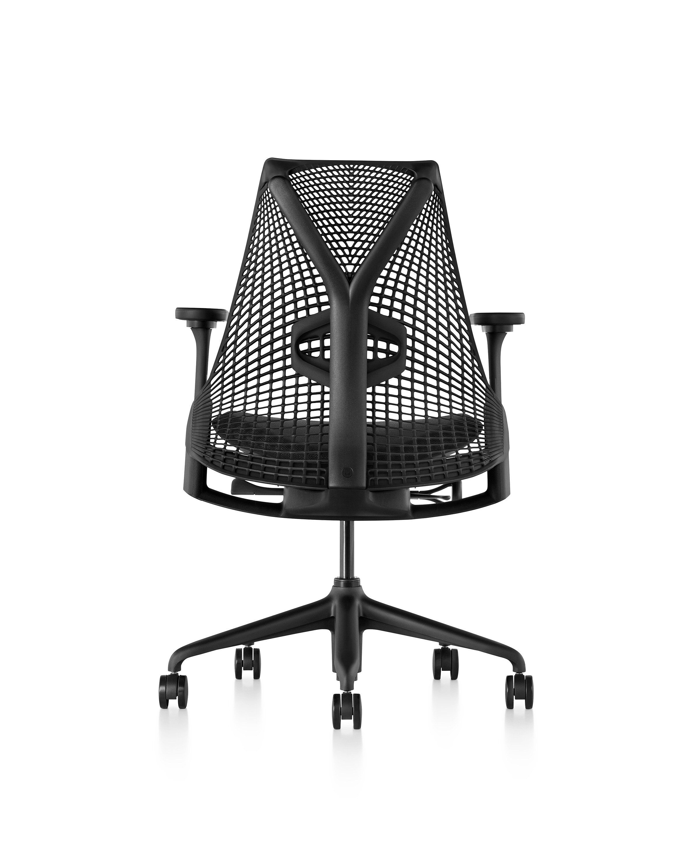 rear view of black Sayl task chair